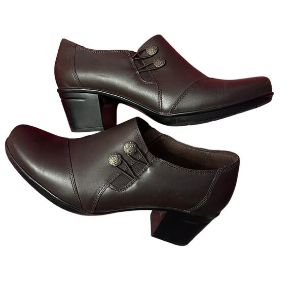 Clarks Shoes - Clarks Collection "Emslie Warren" Leather Slip-On Loafer Shooties- Women's 9.5